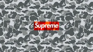Supreme Logo On Bape Wallpaper