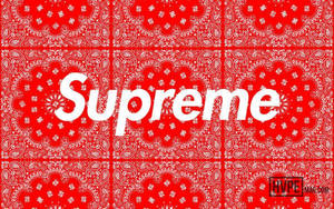 Supreme Logo On Red Mandala Wallpaper