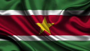 Suriname Satin Flag Wallpaper
