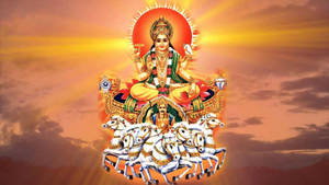 Surya Bhagwan Cloudy Sky Wallpaper