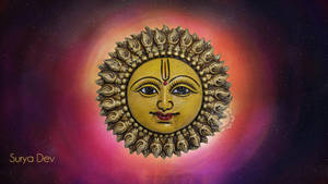 Surya Bhagwan Sun Illustration Wallpaper