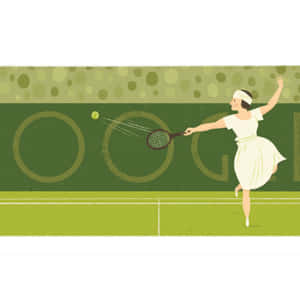 Suzanne Lenglen Cartoon Illustration Wallpaper