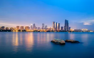 Suzhou Lake Building Horizon Wallpaper