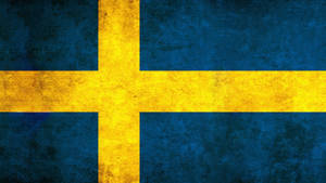 Sweden Radiant Grunge Flag Wallpaper