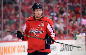 Swedish Athlete Nicklas Backstrom In Face-off Against Tampa Bay Lightning Wallpaper