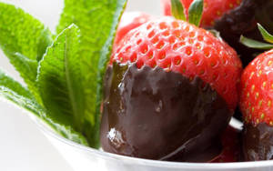 Sweet Chocolate Dipped Strawberry Wallpaper