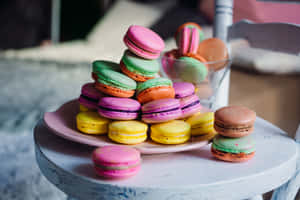 Sweet Macaron On A Tray Wallpaper