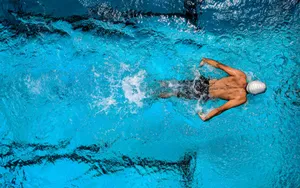 Swimming Athlete Top View Shot Wallpaper