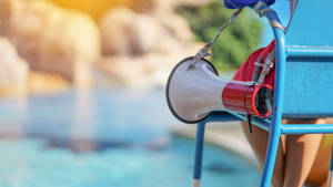 Swimming Pool Lifeguard Megaphone Wallpaper