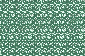 Swirly Green Japanese Waves Wallpaper