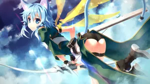 Sword Art Online's Sinon Ready For Battle Wallpaper