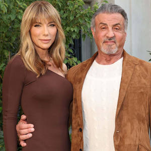 Sylvester Stallone Wife Brown Dress Wallpaper