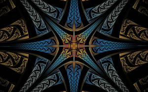 Symmetrical Shining Star Fractal Wallpaper
