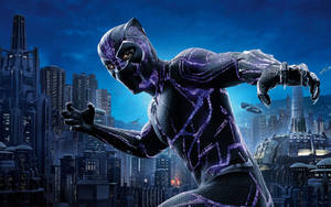 T'challa, The Black Panther, Keeping The City Of Wakanda Safe Wallpaper