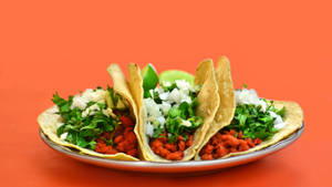 Tacos Al Pastor With Chopped Pork Wallpaper