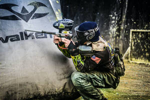 Tactical Lean Behind Valken Paintball Bunker Wallpaper