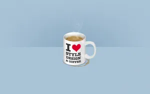 Take A Sip Of This Pale Blue Coffee Art And Enjoy The Unforgettable Taste Wallpaper