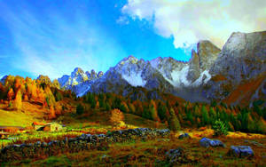 Take In The Gorgeous View Of Mountains In Beautiful Mountain View. Wallpaper