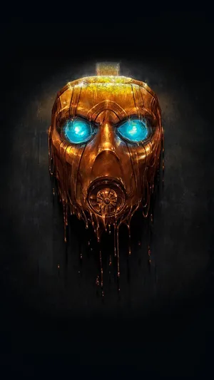 Take On Any Enemy With The Gold Psycho Mask From The Borderlands 3 Game Wallpaper