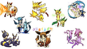 “take Your Pick From The 8 Eevee Evolutions' Human Versions” Wallpaper