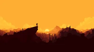 Taking In The Beautiful Views Of Firewatch Wallpaper