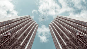 Tall Buildings Aeroplane View Wallpaper