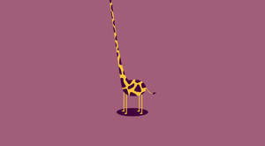 Tall Giraffe Art Deco Wallpaper