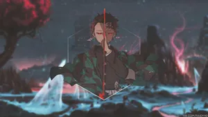 Tanjiro – Demon Slayer And Protector Of The People Wallpaper