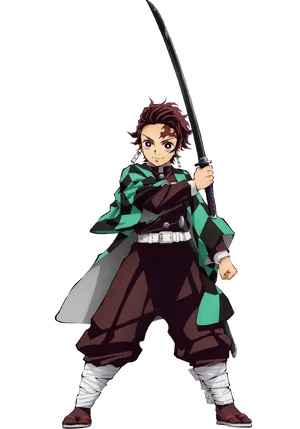 Tanjiro Kamado From Demon Slayer Ready To Take On His Next Challenge Wallpaper