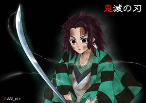 Tanjiro Kamado Wields His Nichirin Blade Wallpaper