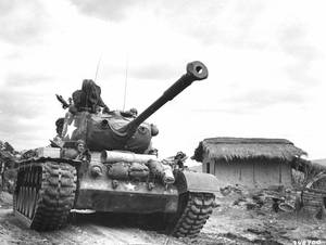Tank In Vintage Greyscale Photograph Wallpaper