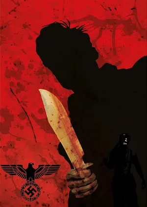 Tarantino Inspired Red Silhouette Artwork Wallpaper