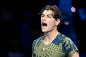 Taylor Fritz Intense Game Reaction Wallpaper