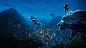 T’challa, King Of Wakanda, In A Powerful Stance Representing His Homeland Wallpaper