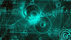 Teal Aesthetic Information Technology Workplace Wallpaper