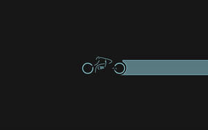 Teal Biker Minimalist Wallpaper