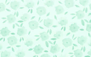 Teal Desktop Minimalist Flower Art Wallpaper