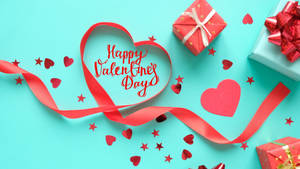 Teal Happy Valentine’s Day Wallpaper