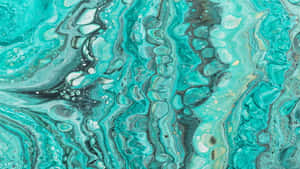 Teal Marble Painting Wallpaper