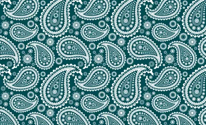 Teal Paisley Print Wallpaper