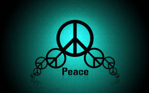 Teal Peace Pyramid Wallpaper