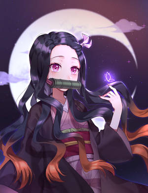 Tearful Nezuko Aesthetic Wallpaper