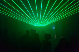 Techno Bar Green Lasers Wallpaper