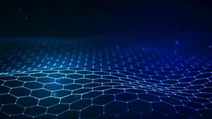 Techno Blue Hexagonal Wave Wallpaper