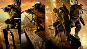 Teenage Mutant Ninja Turtles Building Ledge Wallpaper