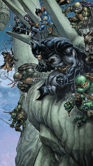 Teenage Mutant Ninja Turtles Comic Book With Robin Wallpaper