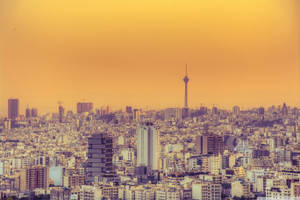 Tehran Yellow Sky Wallpaper