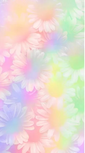 Telegram White Flowers Rainbow Colors Wallpaper