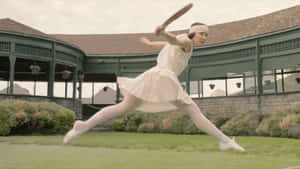 Tennis Star Suzanne Lenglen Mid-air Wallpaper