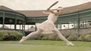 Tennis Star Suzanne Lenglen Mid-air Wallpaper